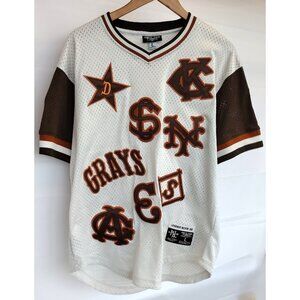 Negro League Baseball Jersey Embroidered AOP Ebbets Field Flannels Size Large